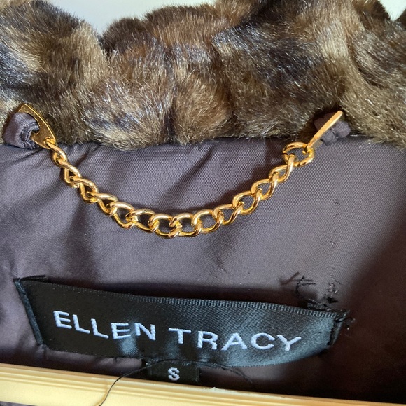 Ellen Tracy S Faux Fur and leather trim jacket - Picture 2 of 9